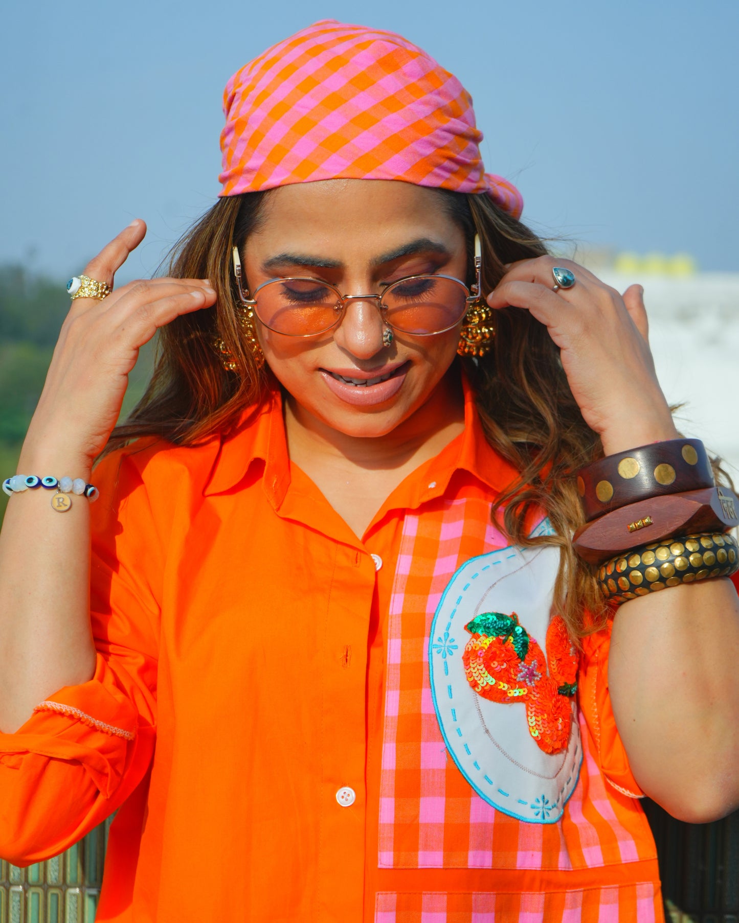 ORANGE OUTFIT WITH PANTS