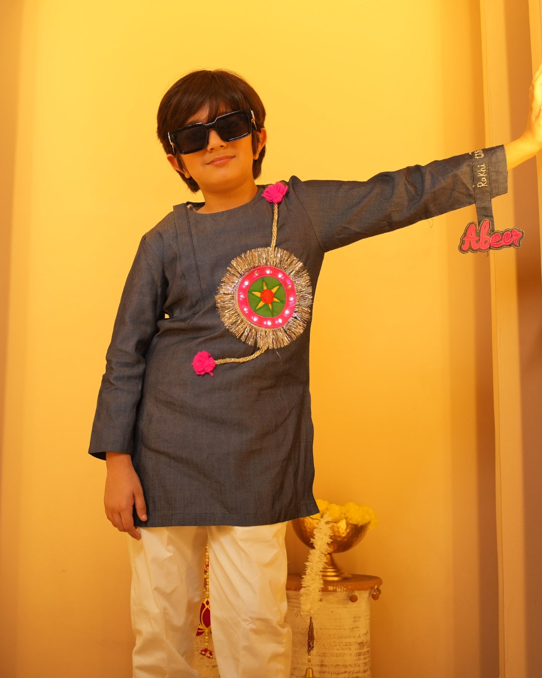 LED RAKHI KURTA SET