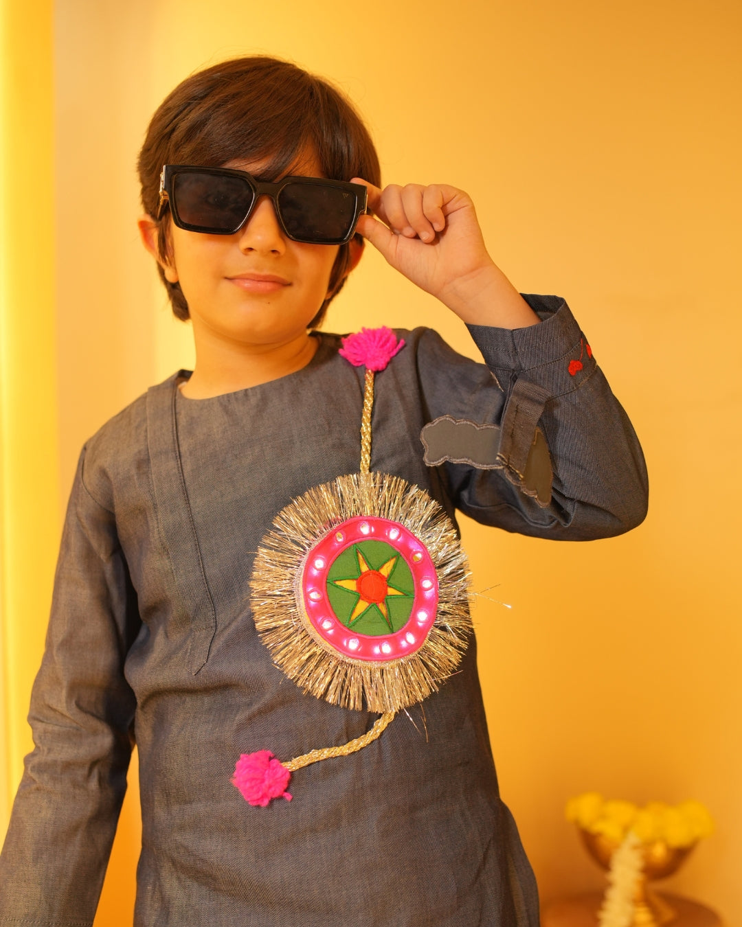 LED RAKHI KURTA SET